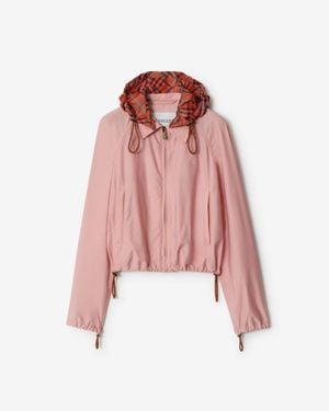 Burberry Cropped Newcott Hooded Jacket - Pink