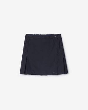 Burberry Pleated Stretch Nylon Mini Skirt - Blue