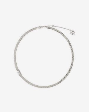 Burberry Engraved Check Necklace​ - Métallisé