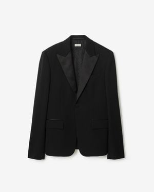 Burberry Grain De Poudre Wool Tuxedo Jacket - Schwarz