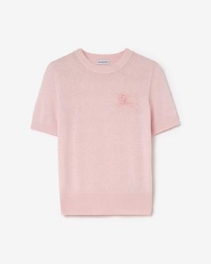 Burberry Knight Wool Cotton Top - Pink