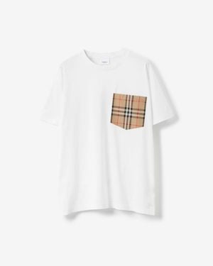Burberry Vintage Check Pocket Oversized T-shirt - White