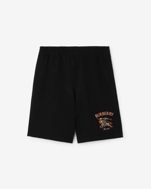 Burberry Knight Check Cotton Shorts - Black