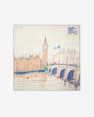 Burberry London Silk Scarf - Natur
