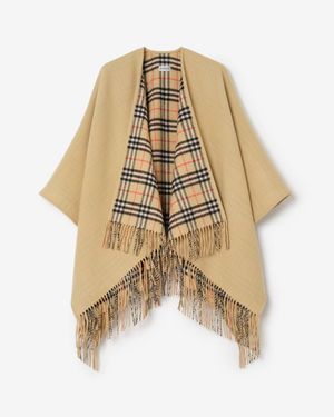 Burberry Reversible Check Wool Cape - Mettallic