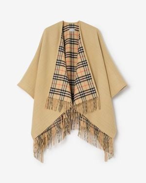 Burberry Reversible Check Wool Cape - Mettallic