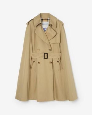 Burberry Gabardine Belmont Trench Cape - Natural