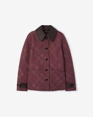 Burberry Micro Check-Stitch Nylon Jacket - Red