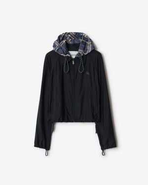 Burberry Cropped Newcott Hooded Jacket - Black