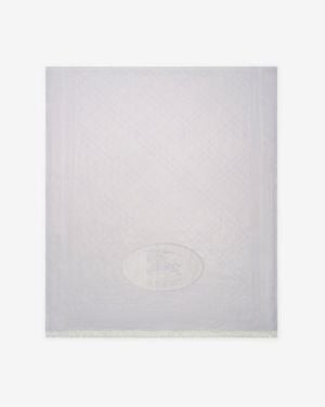 Burberry Check Cashmere Silk Scarf - White
