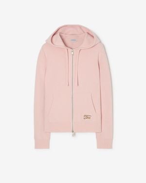 Burberry Cashmere Blend Zip Hoodie - Pink
