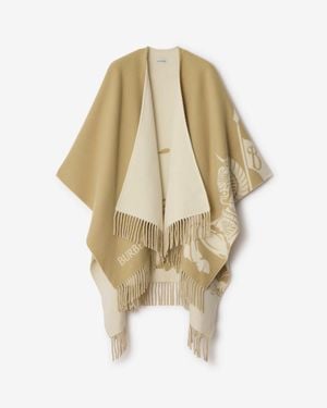 Burberry Ekd Wool Cashmere Cape - Neutre