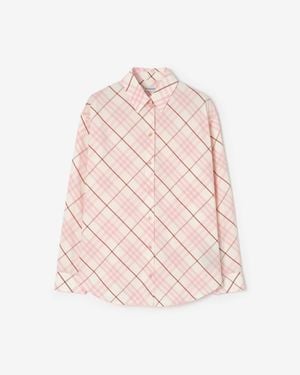 Burberry Relaxed Fit Check Cotton Shirt - Pink