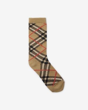 Burberry Check Cotton Blend Socks - Mettallic