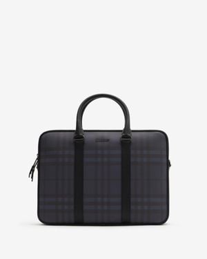 Burberry City Check Briefcase - Schwarz