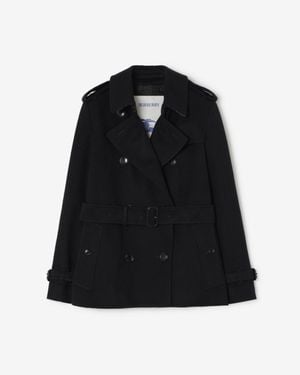 Burberry Cashmere Kensington Trench Jacket - Noir