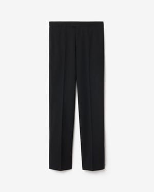 Burberry Grain De Poudre Wool Tuxedo Pants - Black