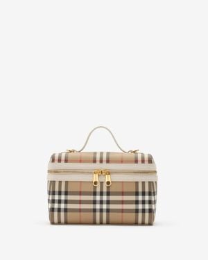 Burberry Check Vanity Bag - Natural