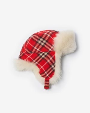 Burberry Check Wool Trapper Hat - Rot