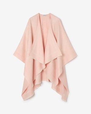 Burberry Check Wool Cashmere Cape - Pink