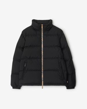 Burberry Checker-Tape Snowdon Puffer Jacket - Black