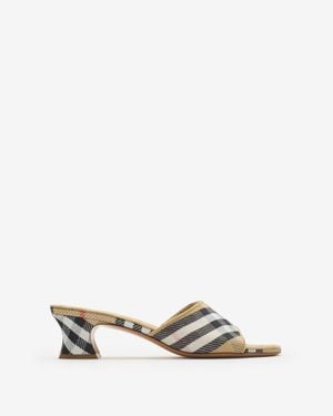 Burberry Check Sloane Mules - Metallic