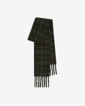 Burberry Narrow Check Alpaca Wool Blend Scarf - Noir
