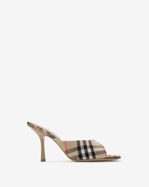 Burberry Check Mews High Sandals​ - Metallic