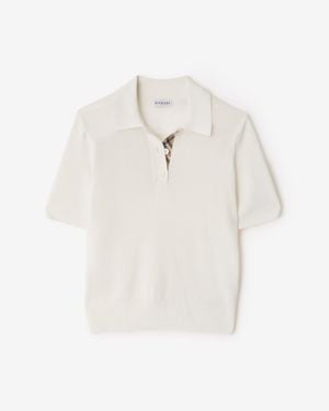Burberry Wool Polo Shirt - Blanc