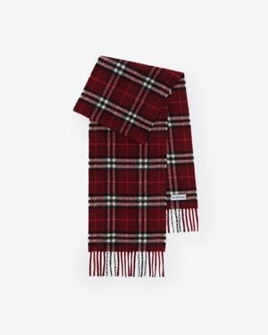 Burberry Childrens Check Cashmere Scarf - Red