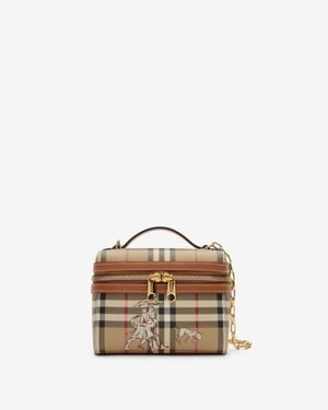 Burberry Mini Check Mates Vanity Bag - Brown
