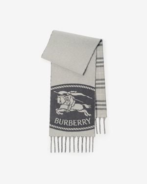 Burberry Reversible Knight Stamp Scarf - Gray