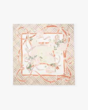 Burberry Rose Check Silk Scarf - Pink