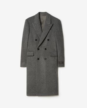 Burberry Check Wool Cashmere Dalbury Tailored Coat - Gray