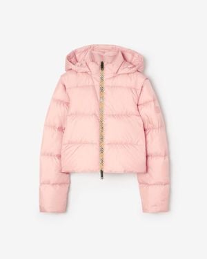 Burberry Detachable Sleeve Nylon Langdale Puffer Jacket - Rose
