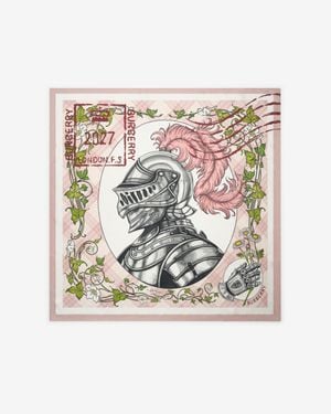 Burberry Knight Travels Silk Scarf - Weiß