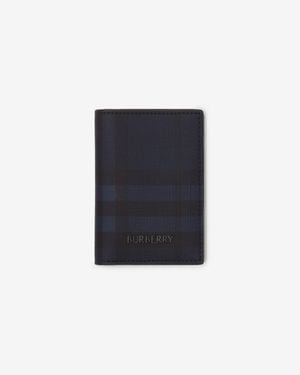 Burberry City Check Folding Card Case - Blue