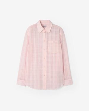 Burberry Classic Fit Check Cotton Shirt - Pink