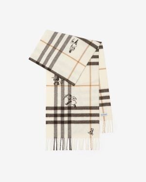 Burberry Check Mates Cashmere Scarf - Natural