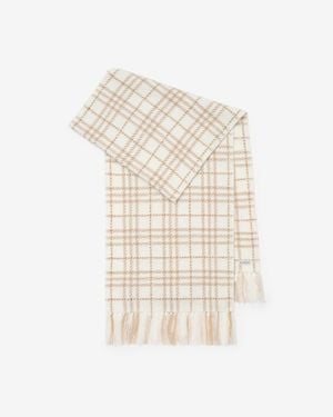 Burberry Embellished Check Bouclé Scarf - Natural