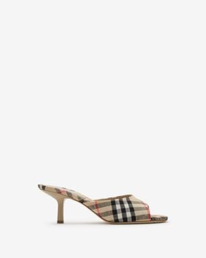 Burberry Check Mews Low Sandals - Metallic