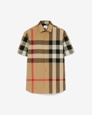 Burberry Somerton Vintage Check Stretch-cotton Shirt - Brown