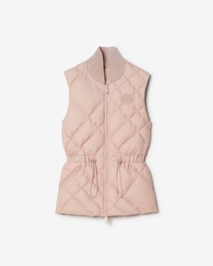 Burberry Check-Stitch Nylon Devonside Gilet - Pink