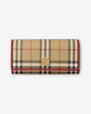 Burberry Check Continental Wallet - Natur