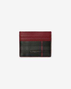 Burberry City Check Card Case - Red