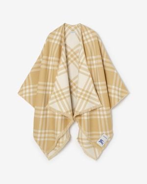 Burberry Check Wool Silk Cashmere Cape - Metallic