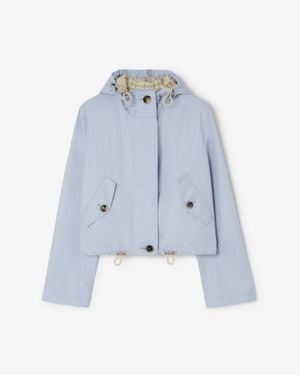 Burberry Cropped Tropical Gabardine Parka - Blue
