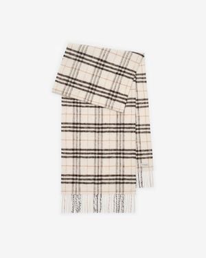 Burberry Check Wool Cashmere Scarf - White