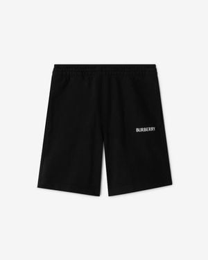 Burberry Logo Cotton Shorts - Black