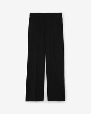 Burberry Pinstriped Wool Tailored Pants - Black